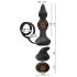 Rebel 2 en 1 - vibrador anal recargable con anillo para pene y radio (negro)
