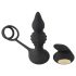 Rebel 2 en 1 - vibrador anal recargable con anillo para pene y radio (negro)