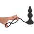 Rebel 2 en 1 - vibrador anal recargable con anillo para pene y radio (negro)