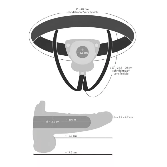 You2Toys - Arnés con consolador hueco con vibración - color natural