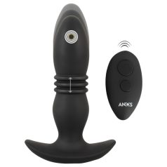   ANOS - vibrador anal con empuje y control remoto - silicona negra