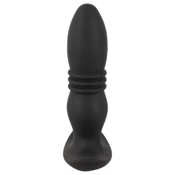 ANOS - vibrador anal con empuje y control remoto - silicona negra