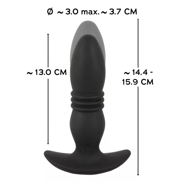ANOS - vibrador anal con empuje y control remoto - silicona negra