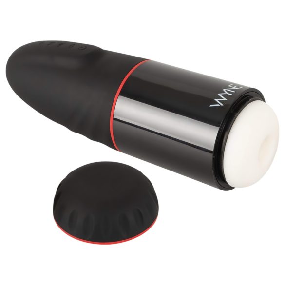 WYNE 02 - Masturbador vibrador-sugador, recargable (blanco y negro)