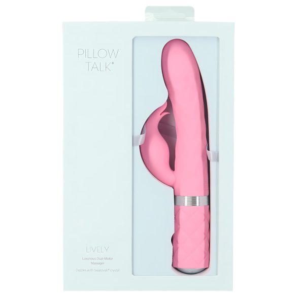 Pillow Talk Lively - vibrador recargable con estimulador de clítoris (rosa)
