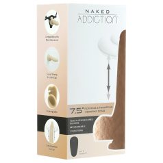   Naked Addiction - consolador vibrador empujador - 19 cm - color natural