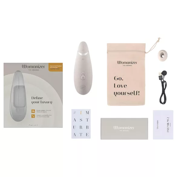 Womanizer Premium 2 - succionador de clítoris por ondas de aire - blanco
