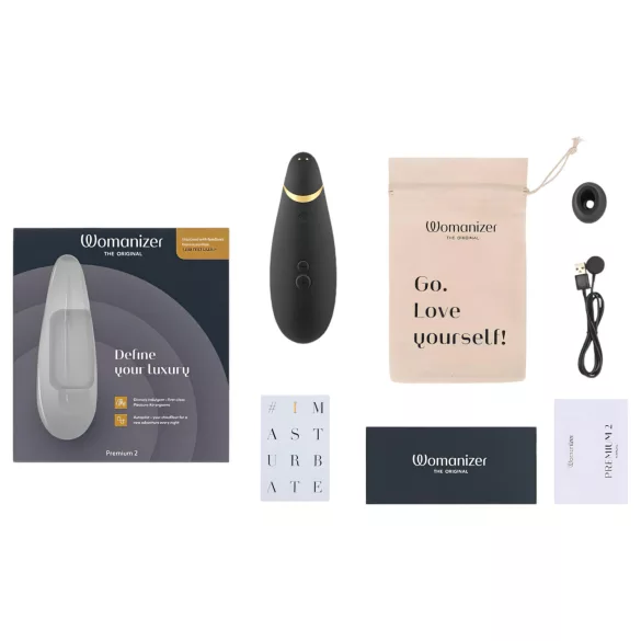 Womanizer Premium 2 - succionador de clítoris por ondas - negro