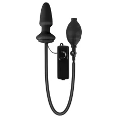   You2Toys - plug anal inflable con vibración - silicona negra