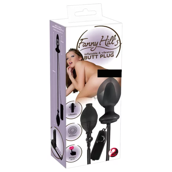 You2Toys - plug anal inflable con vibración - silicona negra