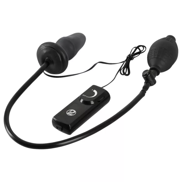 You2Toys - plug anal inflable con vibración - silicona negra