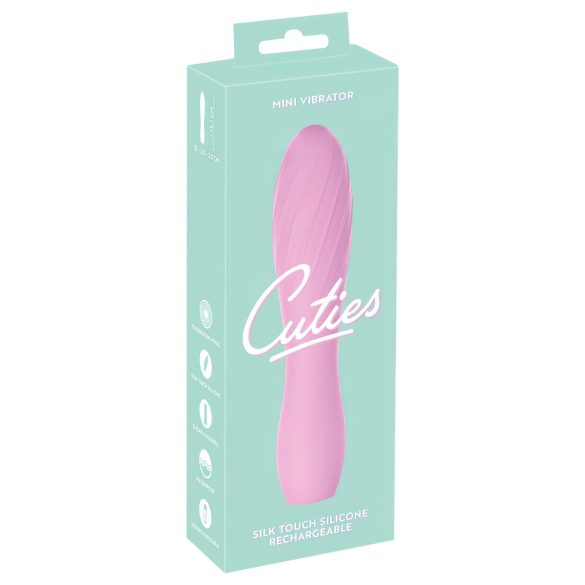 Cuties Mini 3: vibrador recargable rosa, acanalado y resistente al agua