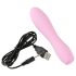 Cuties Mini 3: vibrador recargable rosa, acanalado y resistente al agua