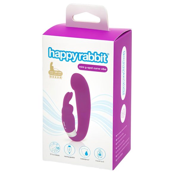Vibrador Mini G con Estimulador de Clítoris Happyrabbit - Recargable (Morado)