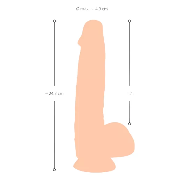 Nature Skin - consolador realista con piel - 25cm color natural
