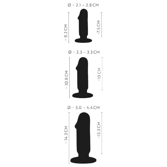 Anos - kit de entrenamiento anal - set de plugs anales 3 piezas - negro