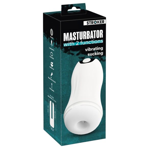 STROKER - masturbador masculino succión vibración recargable blanco