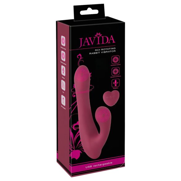 Javida - Rotador rojo con control remoto y estimulador de clítoris