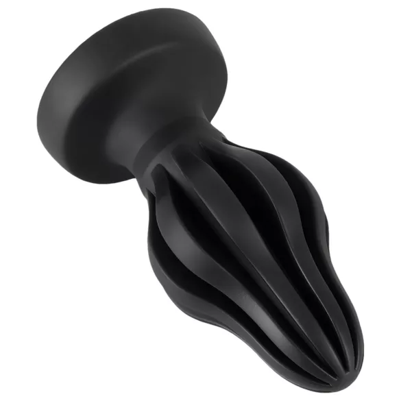 ANOS - plug anal blando acanalado - 7 cm (negro)