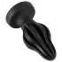 ANOS - plug anal blando acanalado - 7 cm (negro)