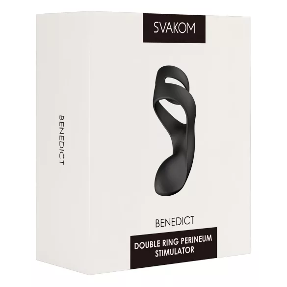 Svakom Benedict - anillo vibrador para pene y perineo - silicona negra