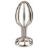 Plug anal de acero con jaula (plata) - 2,8 cm