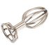 Plug anal de acero con jaula (plata) - 2,8 cm