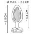Plug anal de acero con jaula (plata) - 2,8 cm