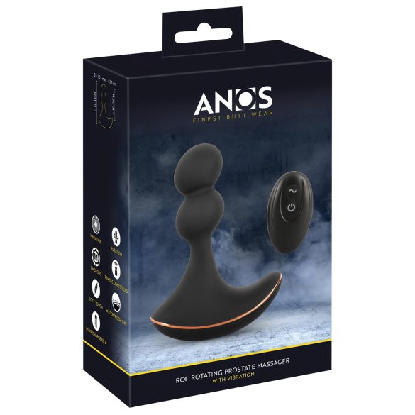 ANOS - Doble motor vibrador anal giratorio (negro)