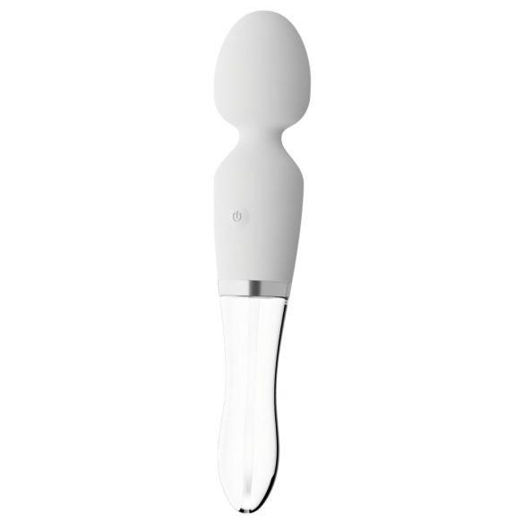 Varita LED - vibrador silicona y cristal (transparente)