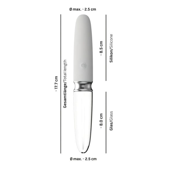 Liaison Straight - vibrador recargable LED (transparente-blanco)