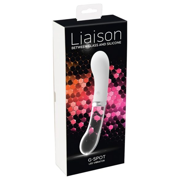 Vibrador LED silicona-vidrio You2toys Liaison (transparente-blanco)