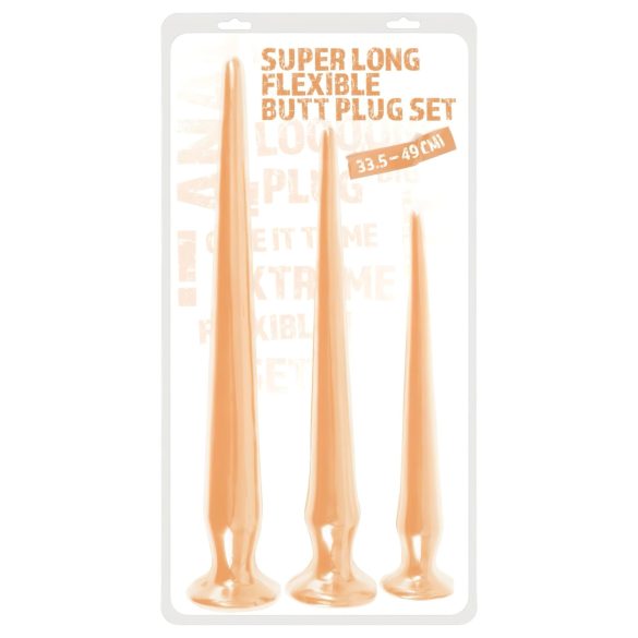 You2Toys - Set de plugs extra largos (3 piezas) - Natural