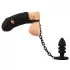 Black Velvets - jaula para pene de silicona con plug anal - negro