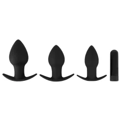   Black Velvets - set de vibrador anal recargable - 3 piezas - negro