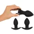 Black Velvets - set de vibrador anal recargable - 3 piezas - negro