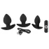 Black Velvets - set de vibrador anal recargable - 3 piezas - negro
