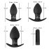 Black Velvet: Set de vibradores anales - 3 piezas (negro)