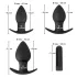 Black Velvets - set de vibrador anal recargable - 3 piezas - negro