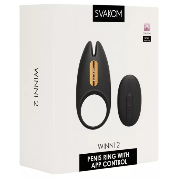 Svakom Winni 2 - Anillo vibrador para pene con control por app y mando a distancia, para hombres (negro)