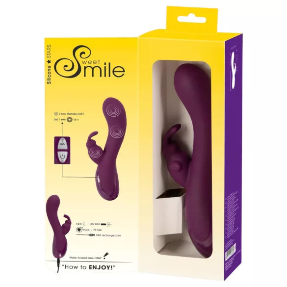SMILE - vibrador con brazo para clítoris 3 motores recargable silicona lila