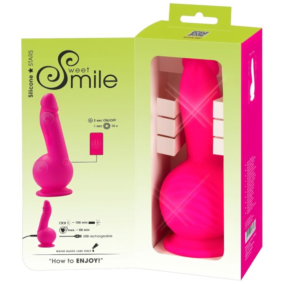 SMILE Powerful - vibrador recargable con doble motor y ventosa - silicona rosa