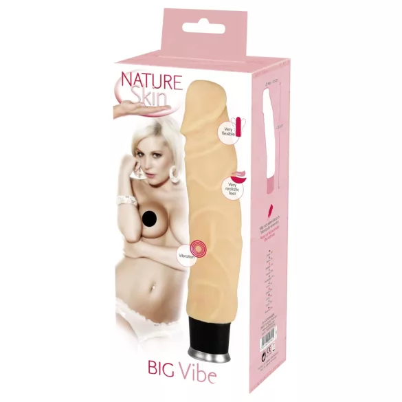 Nature Skin - consolador realista con vibración - color piel 23cm