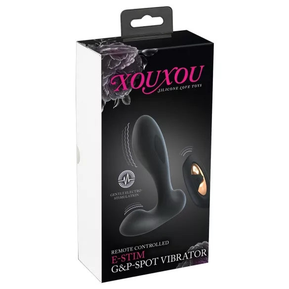 XOUXOU - Vibrador eléctrico wearable para punto G y P - silicona negra