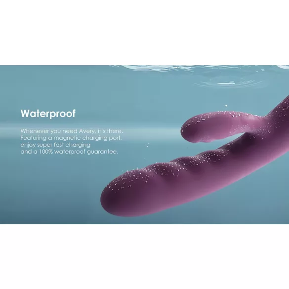 Svakom Avery - vibrador con empuje y estimulador de clítoris recargable - lila