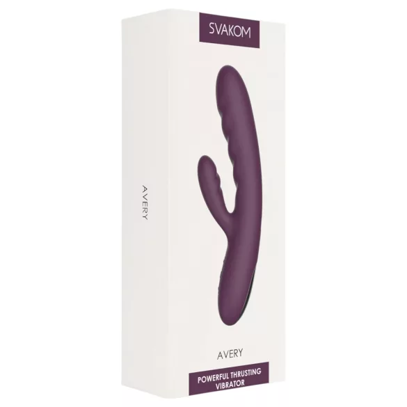 Svakom Avery - vibrador con empuje y estimulador de clítoris recargable - lila