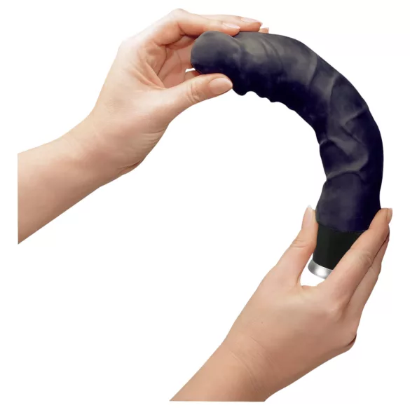 Nature Skin - consolador realista con vibración - silicona negra 22cm