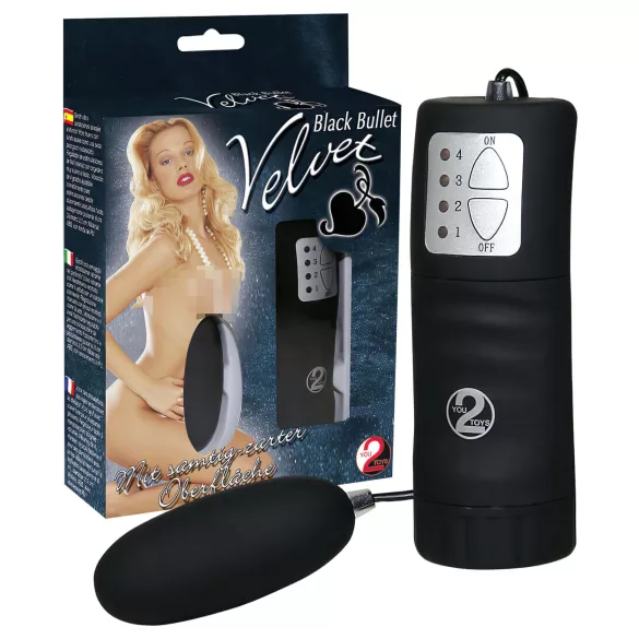 You2Toys - Huevo vibrador negro - tacto aterciopelado