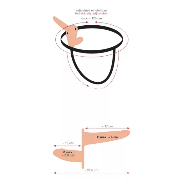 You2Toys - Arnés con doble vibrador - color natural