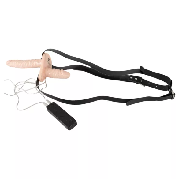 You2Toys - Arnés con doble vibrador - color natural